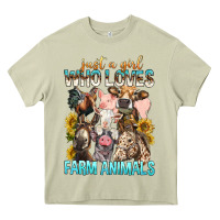 Mossy Just A Girl Who Loves Farm Animals Heavy Core Tee - BundleAndBundleShop