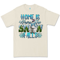 Home Is Where The Snow Falls Winter Penguin Premium Tee | Teevron