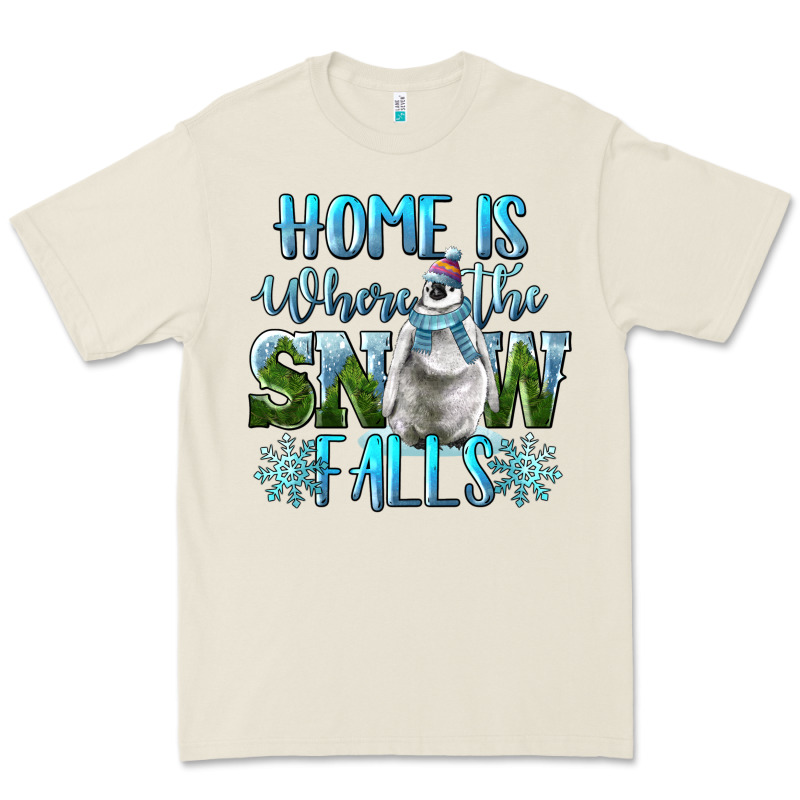 Home Is Where The Snow Falls Winter Penguin Premium Tee by LillyAllenDesigns | Teevron