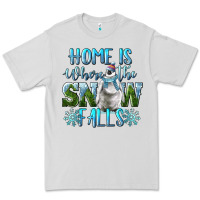 Dove Grey Home Is Where The Snow Falls Winter Penguin Premium Tee - LillyAllenDesigns
