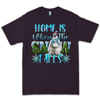 Plum Home Is Where The Snow Falls Winter Penguin Premium Tee - LillyAllenDesigns