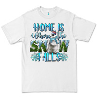White Home Is Where The Snow Falls Winter Penguin Premium Tee - LillyAllenDesigns