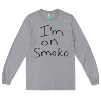 Heather Grey handwritten i'm on smoko hot australian lingo the chats Long Sleeve Tee - lanVoArt