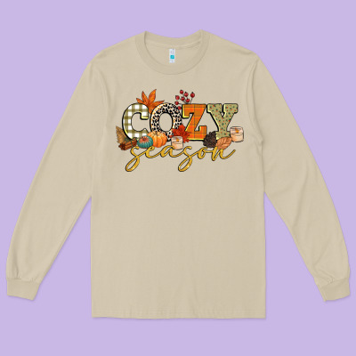 Cozy Season Long Sleeve Tee Designed By Cowgirlartshop
