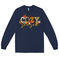 Navy cozy season Long Sleeve Tee - CowGirlArtShop