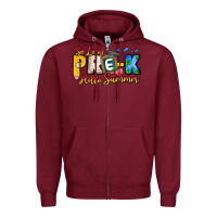 Burgundy So Long Pre K Hello Summer Zipper Hoodie - CowhideDigitalArt