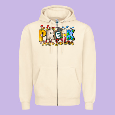 So Long Pre K Hello Summer Zipper Hoodie Designed By Cowhidedigitalart