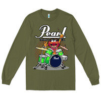 Army Green animal drummer pearl drums Long Sleeve Tee - lanVoArt