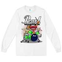 White animal drummer pearl drums Long Sleeve Tee - lanVoArt