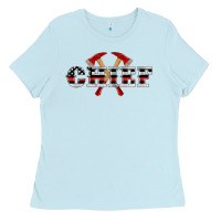 Baby Blue firefighter chief Ladies Tee - Artiststas