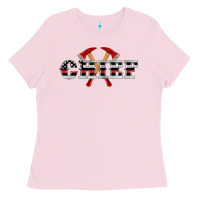Bubblegum Pink firefighter chief Ladies Tee - Artiststas