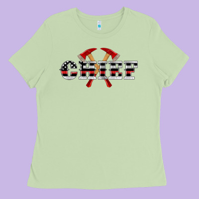Firefighter Chief Ladies Tee Designed By Artiststas