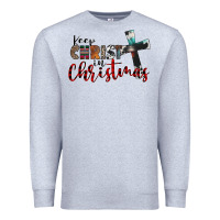 Heather Grey keep christ in christmas Premium Sweatshirt - CowhideDigitalArt