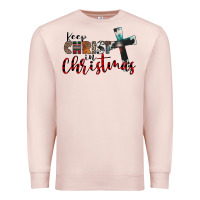 Pale Pink keep christ in christmas Premium Sweatshirt - CowhideDigitalArt