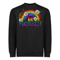 Black Be Yourself Pride Lgbtq Heavyweight Sweatshirt - BundleAndBundleShop