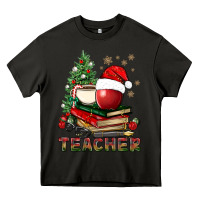 Asphalt Teacher With Christmas Tree Heavy Core Tee - BundleAndBundleShop