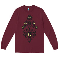 Burgundy haunted mansion wallpaper Long Sleeve Tee - lanVoArt