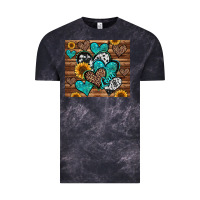 Cloud Black turquoise sunflower hearts Vintage Tee - Jasminsmagicworld