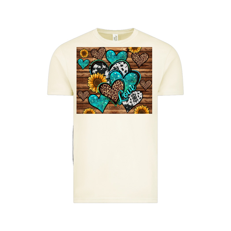 Turquoise Sunflower Hearts Vintage Tee by Jasminsmagicworld | Teevron