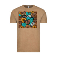 Vintage Coffee turquoise sunflower hearts Vintage Tee - Jasminsmagicworld