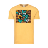 Vintage Mustard turquoise sunflower hearts Vintage Tee - Jasminsmagicworld