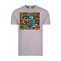 Vintage Zinc turquoise sunflower hearts Vintage Tee - Jasminsmagicworld