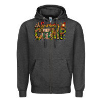 Charcoal Heather Summer Camp Zipper Hoodie - CowhideDigitalArt
