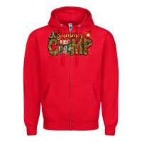 Red Summer Camp Zipper Hoodie - CowhideDigitalArt