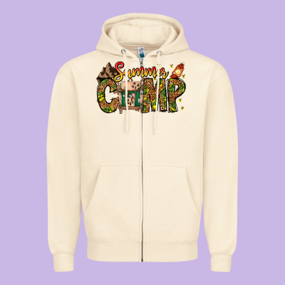 Summer Camp Zipper Hoodie Designed By Cowhidedigitalart