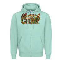 Seafoam Summer Camp Zipper Hoodie - CowhideDigitalArt