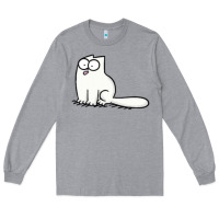 Heather Grey simon's cat 1 Long Sleeve Tee - lanVoArt