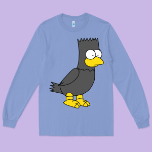 Bart As Edgar Allen Poe Raven Nevermore Halloween Long Sleeve Tee Designed By Lanvoart