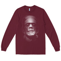 Burgundy frankenstein monster boris karloff face Long Sleeve Tee - lanVoArt
