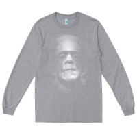 Heather Grey frankenstein monster boris karloff face Long Sleeve Tee - lanVoArt