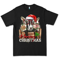 Black Merry Christmas Alpine Goat Premium Tee - LillyAllenDesigns