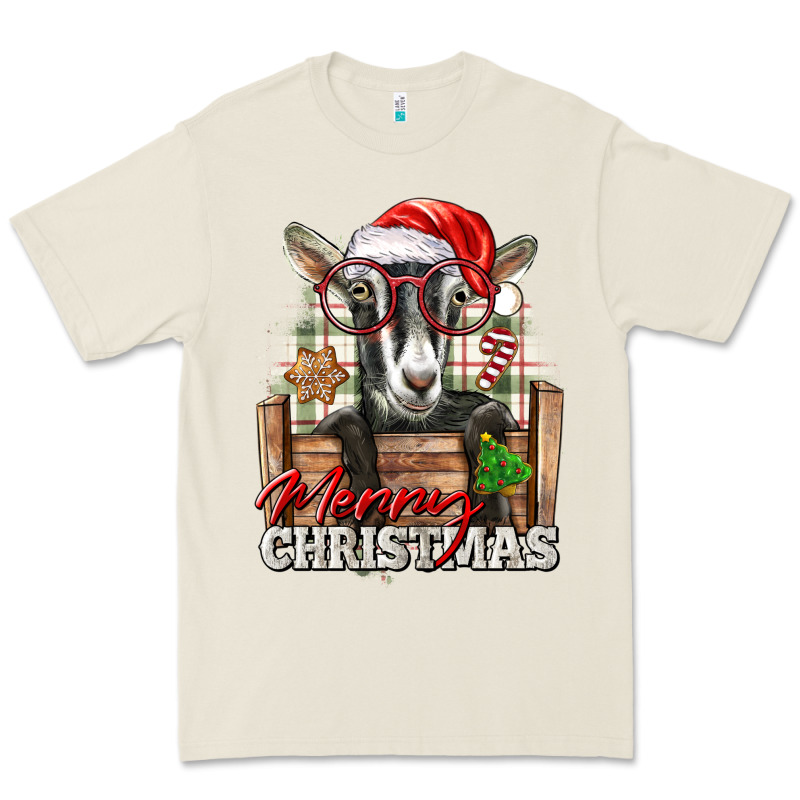 Merry Christmas Alpine Goat Premium Tee by LillyAllenDesigns | Teevron