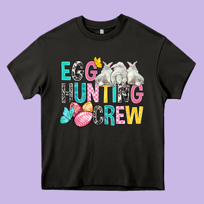 Egg Hunting Crew Easter Heavy Core Tee Designed By Bundleandbundleshop