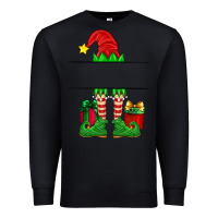 Black christmas elf custom name Premium Sweatshirt - Artiststas