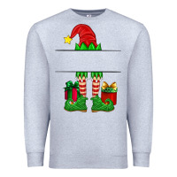Heather Grey christmas elf custom name Premium Sweatshirt - Artiststas