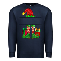 Navy christmas elf custom name Premium Sweatshirt - Artiststas