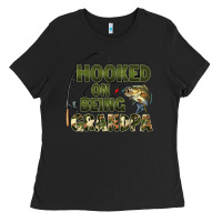Fish Lures Hooked On Being Grandpa Ladies Tee | Teevron