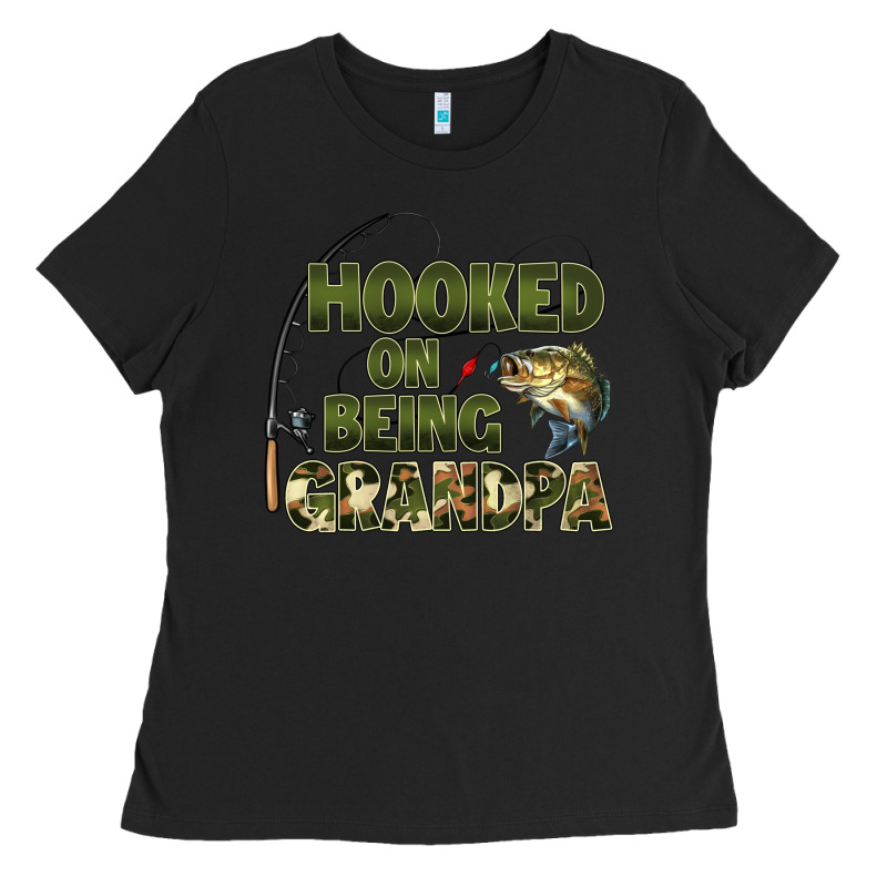 Fish Lures Hooked On Being Grandpa Ladies Tee by Artiststas | Teevron