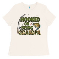 Bone fish lures hooked on being grandpa Ladies Tee - Artiststas