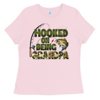Bubblegum Pink fish lures hooked on being grandpa Ladies Tee - Artiststas