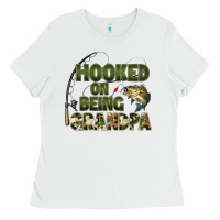 White fish lures hooked on being grandpa Ladies Tee - Artiststas