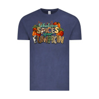 Vintage Denim Whatever spices your pumpkin Fall Vintage Tee - NancyCooperArtShop