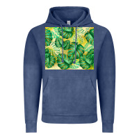 Vintage Denim monstera leaf Vintage Hoodie - TumblerDesignByShophia