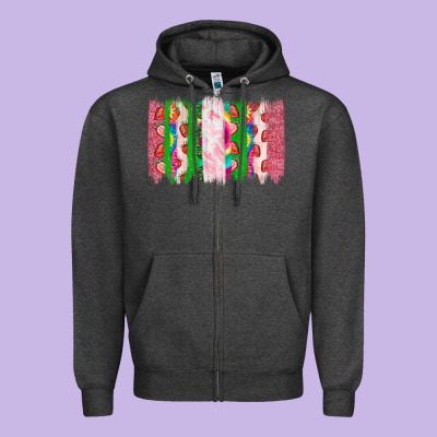 Summer Brushstrokes Zipper Hoodie Designed By Cowhidedigitalart