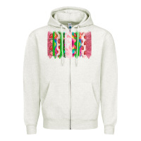Oatmeal Heather summer brushstrokes Zipper Hoodie - CowhideDigitalArt