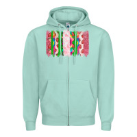 Seafoam summer brushstrokes Zipper Hoodie - CowhideDigitalArt